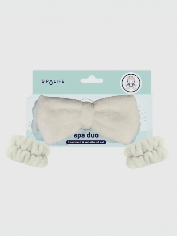 Spa Duo Headband & Wristband Set | Cream