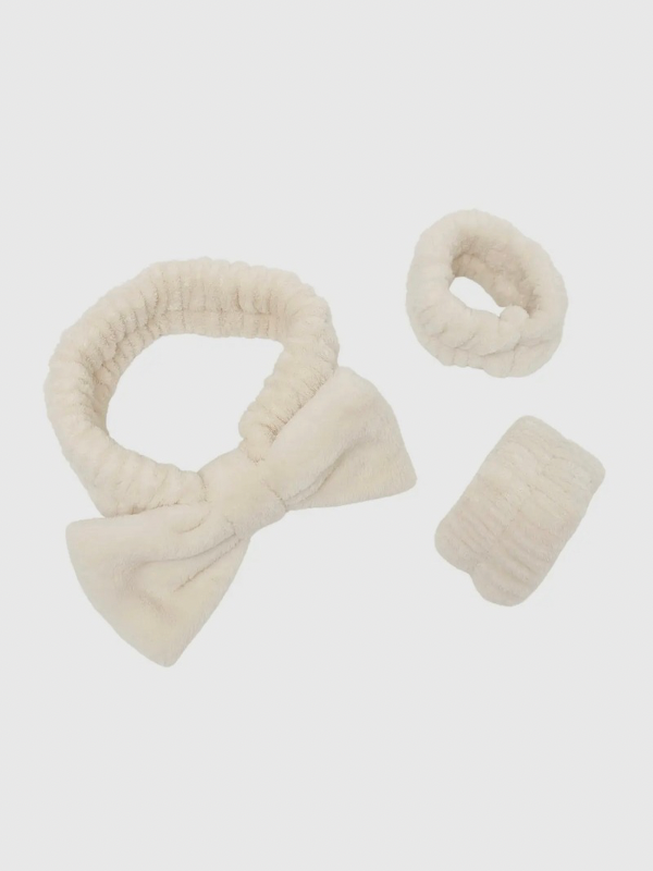 Spa Duo Headband & Wristband Set | Cream