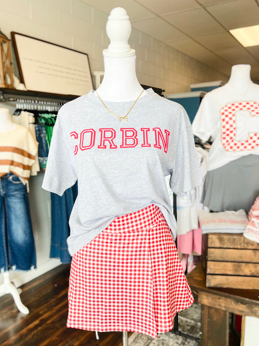 Bennie Side Slit Athletic Skort | Red Gingham
