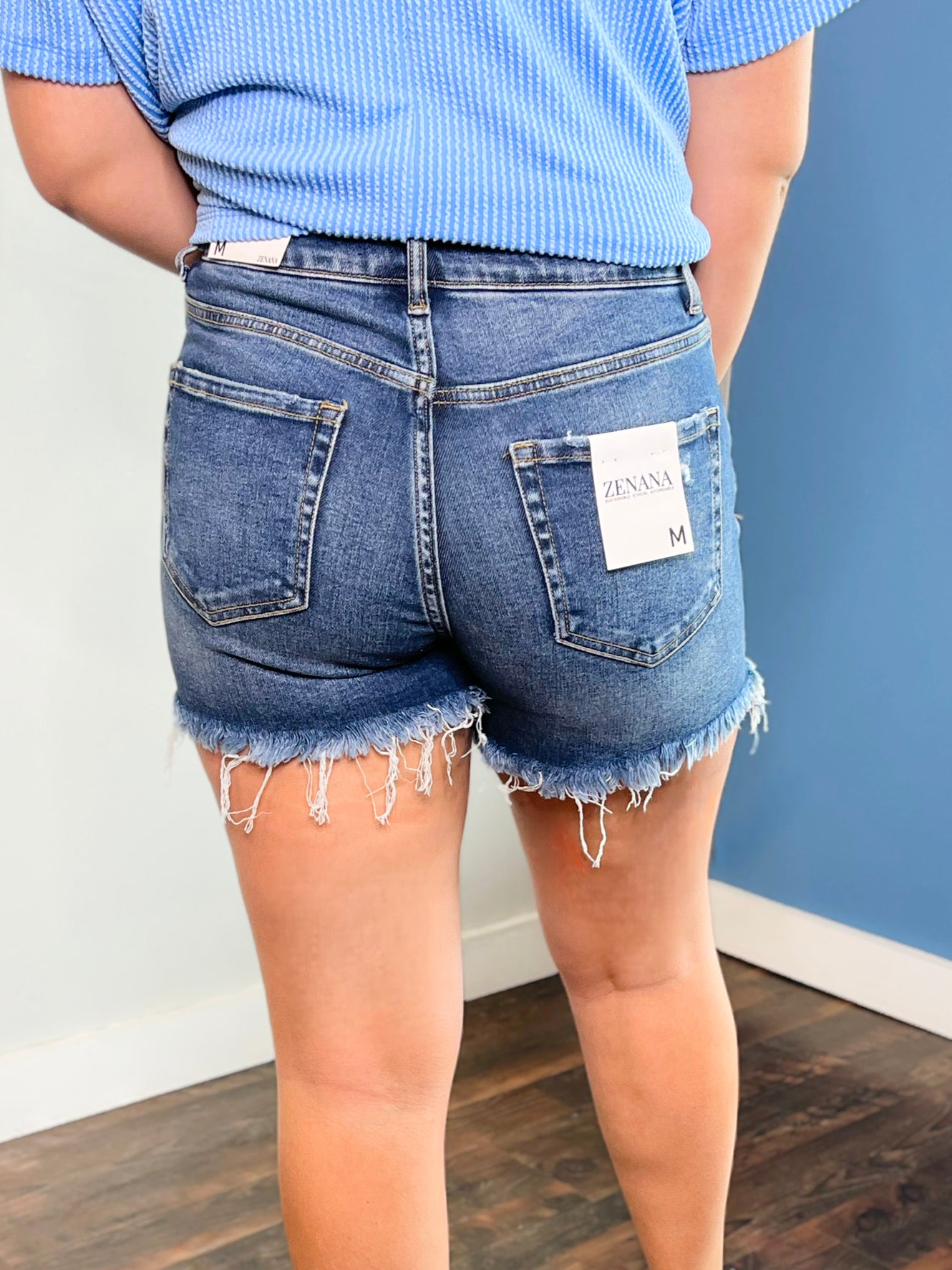 Calista Frayed Hem Shorts | Dark