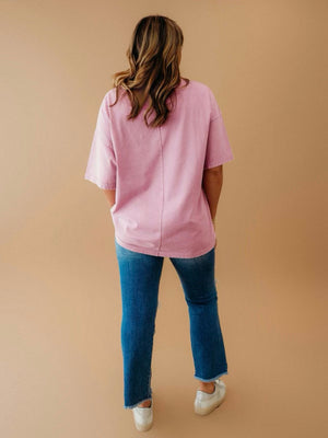 Marsha Mineral Washed Loose Fit Tee | Barbie Pink