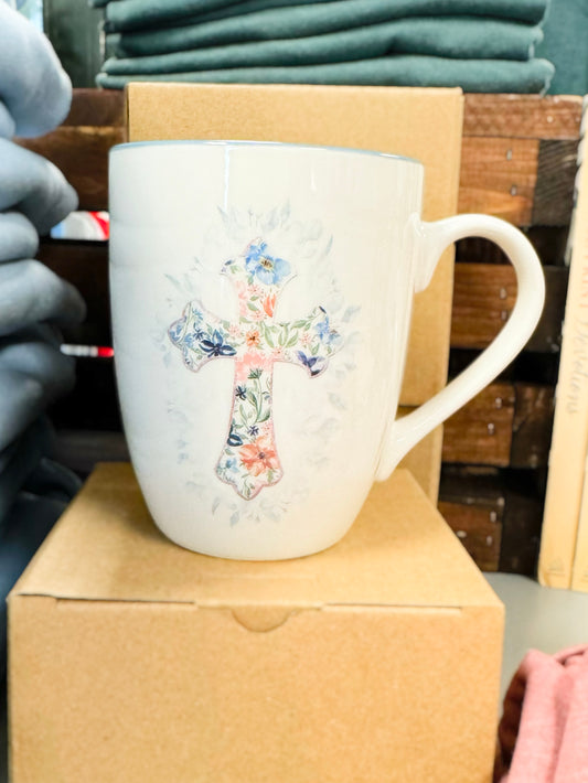 Floral Cross Mug