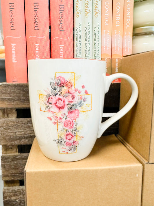 Floral Cross Mug