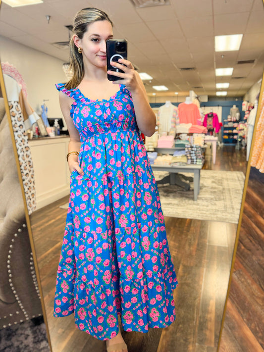 Memphis Poplin Floral Maxi Dress