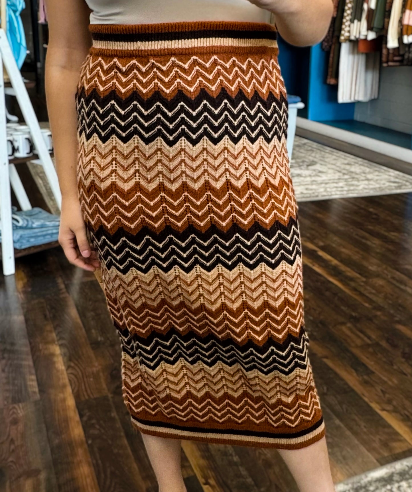 Diana Chevron Sweater Maxi Skirt