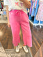 Amberly Fleece Cropped Sweatpants | Hot Pink