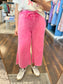 Amberly Fleece Cropped Sweatpants | Hot Pink