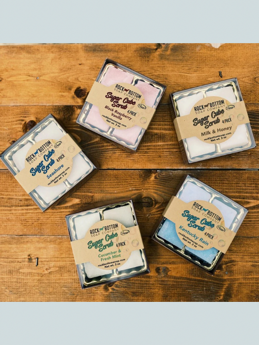 Rock Bottom Soap 4 Pack of Goat Milk Sugar Cube Scrubs