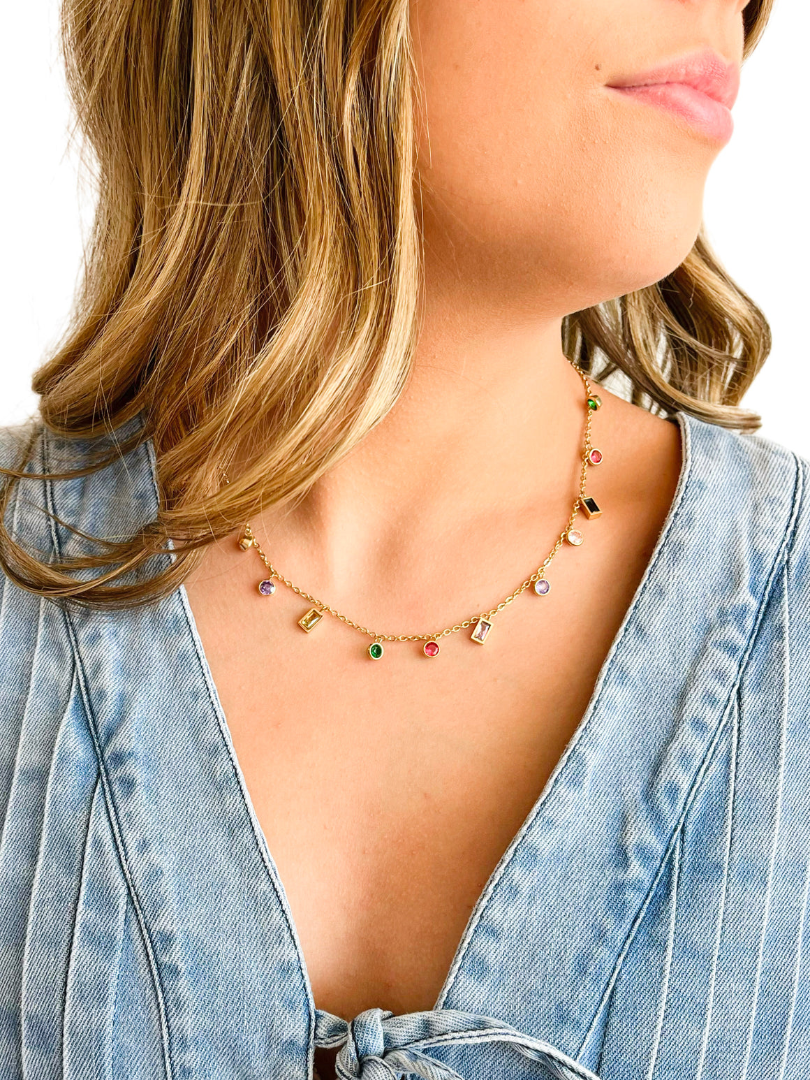 Blanche Geometric Charm Necklace