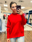 Cindy Ribbed Knit Oversized Sweater | Red