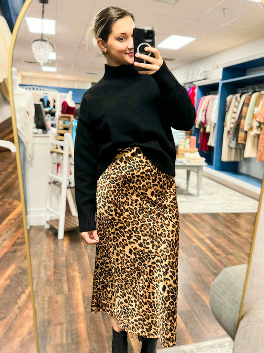 Dixie Satin Leopard Mini Skirt