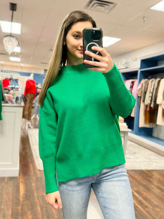 Cindy Ribbed Knit Oversized Sweater | Green