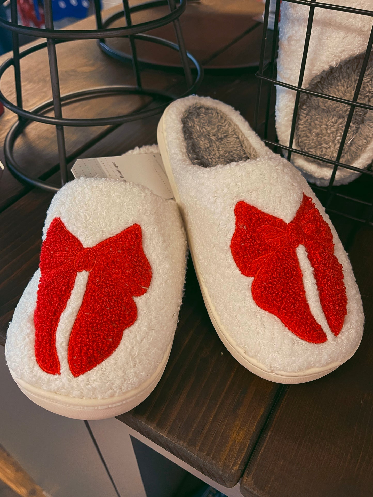 Red Bow Slippers