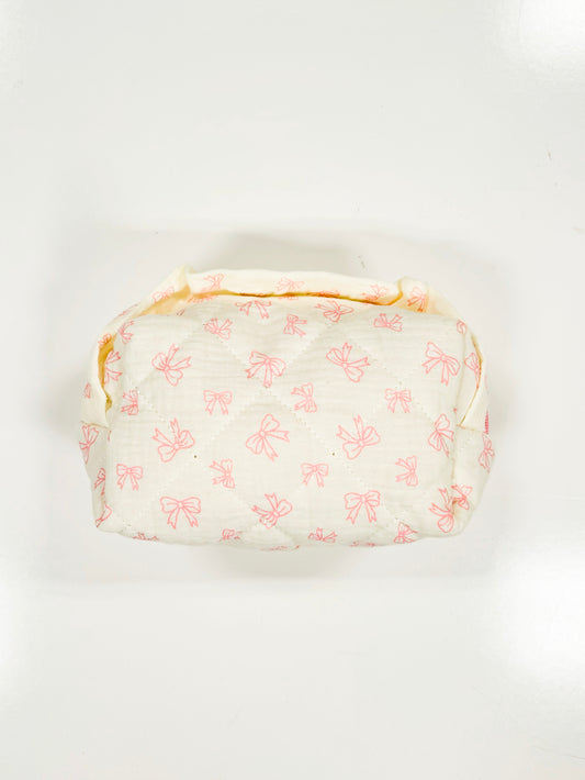 Ruffled Bow Make-Up Bag