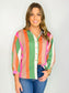 Katie Striped Button-Down Top