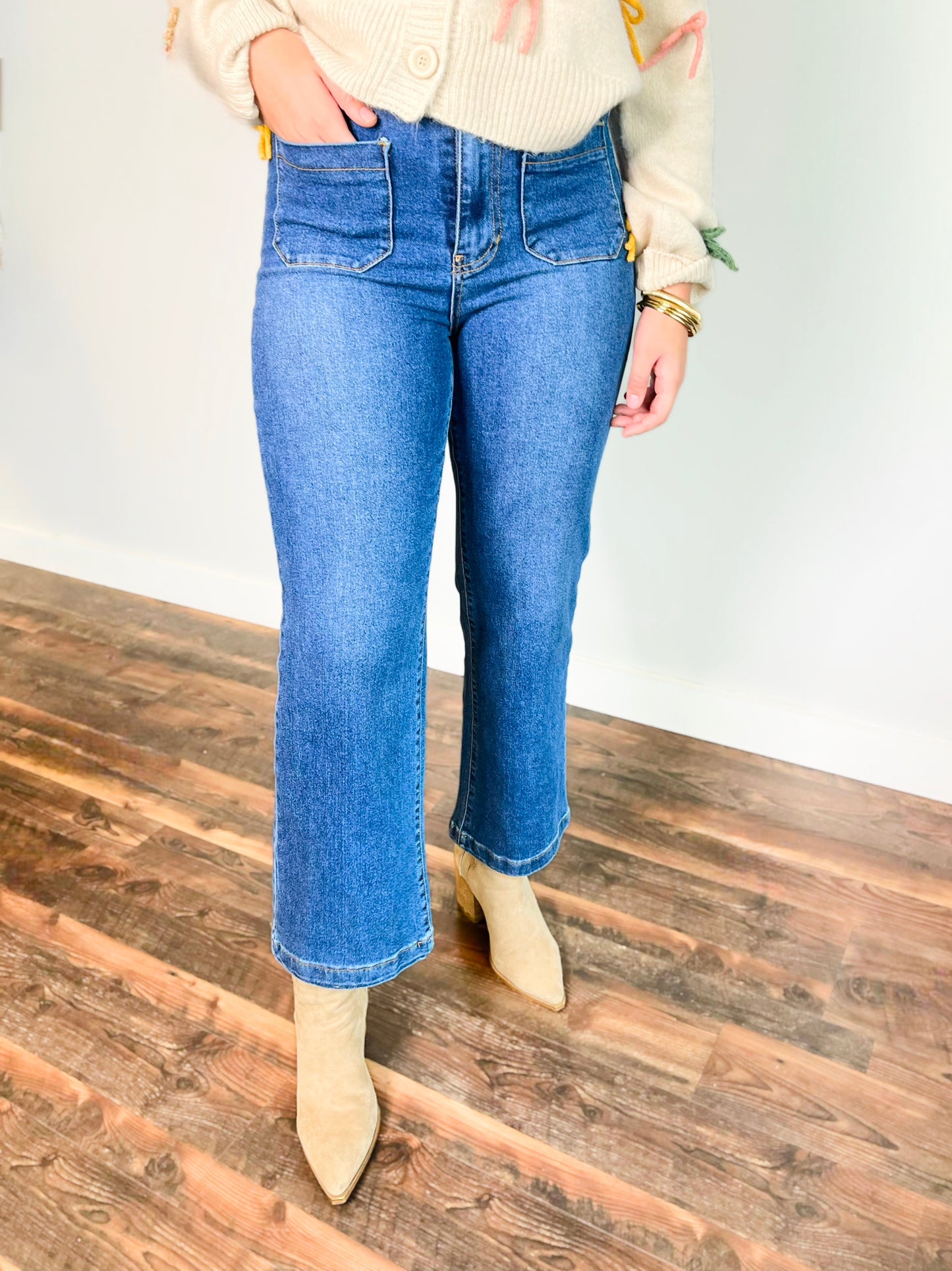 Jimmy Wide Leg Jeans | Dark Denim