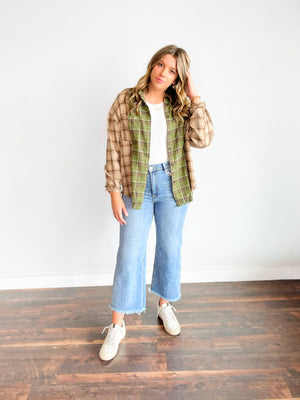 Gabby Colorblock Plaid Button Down