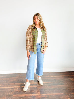 Gabby Colorblock Plaid Button Down