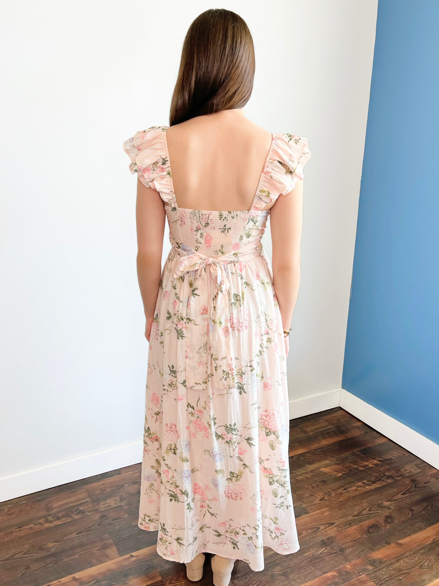 Emma Floral Sweetheart Maxi Dress