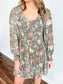 Tanya Floral Print Long Sleeve Dress | Olive