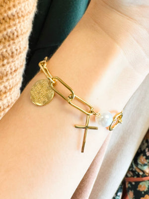 Andi Cross Charm Bracelet