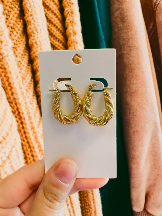 Garrison Twisted Textured Hoop Earrings