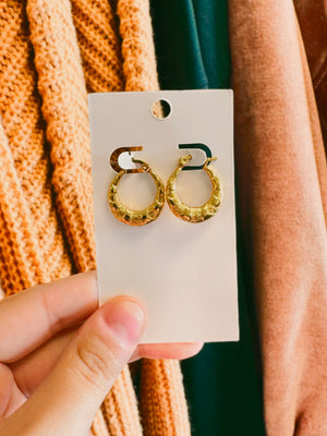 Addison Textured Hoop Earrings