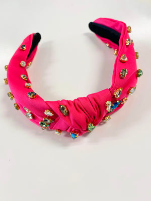Multi-Colored Rhinestone Knot Headbands