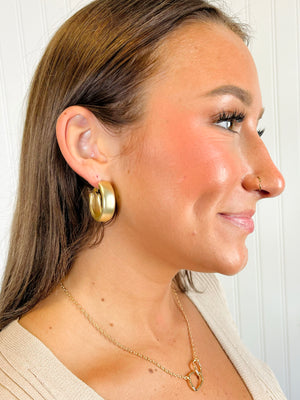 Large Matte Gold Hoop Earrings