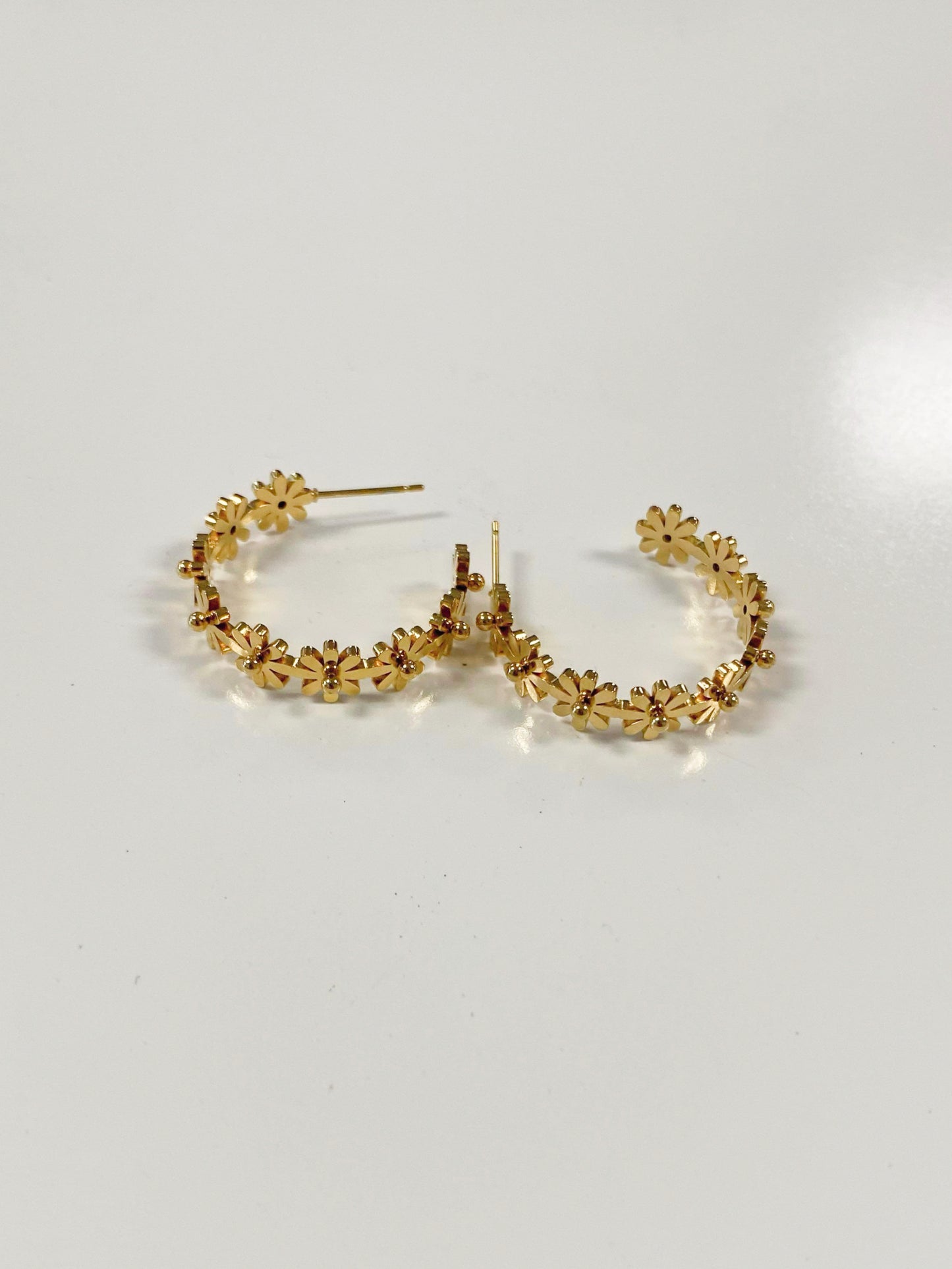 Flower Hoop Earrings