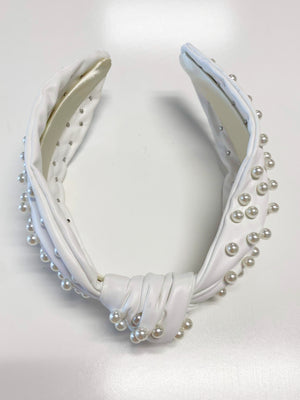 Leather Pearl Knot Headbands