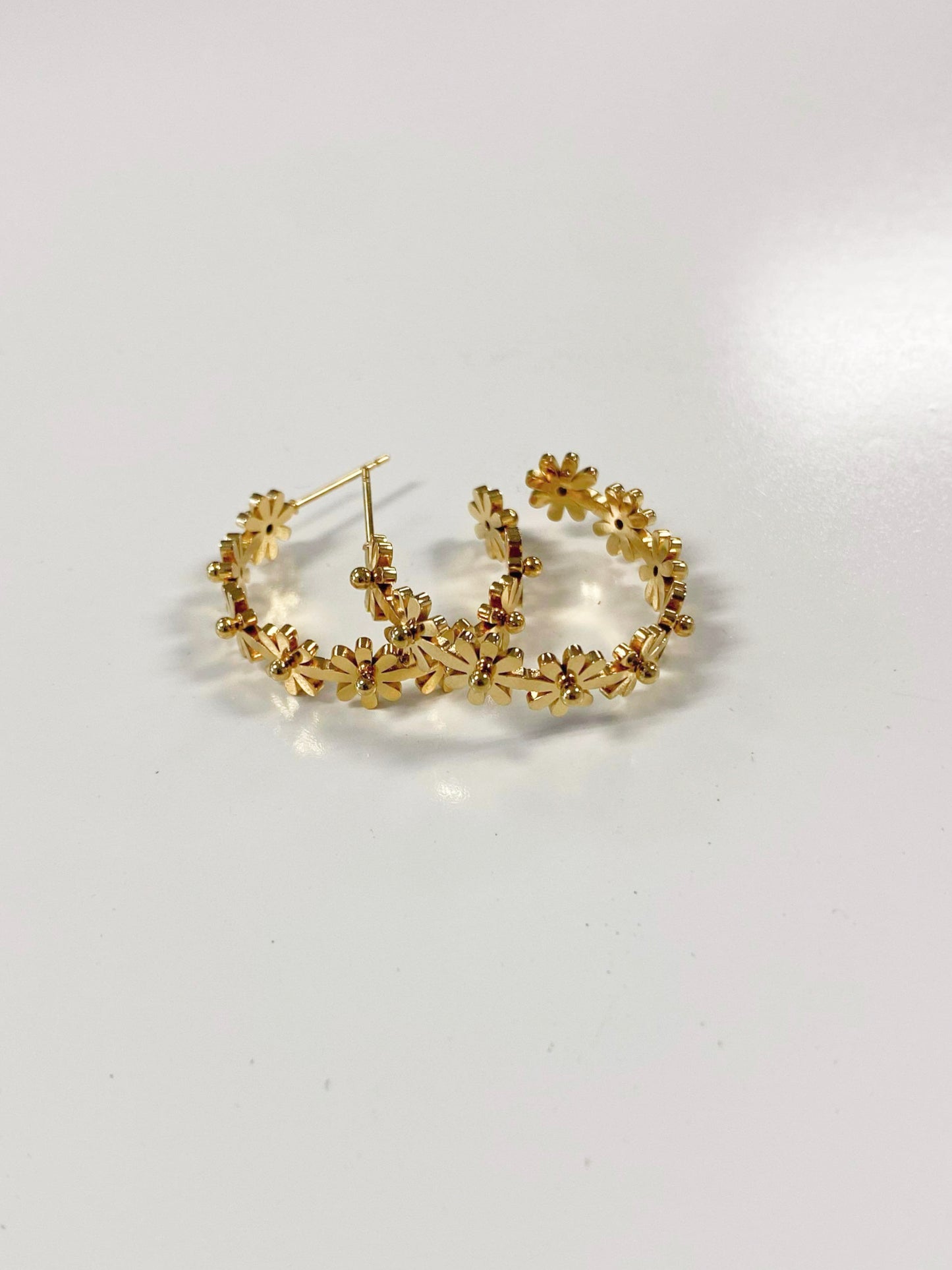 Flower Hoop Earrings