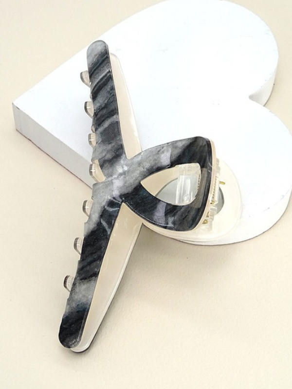 Marble Claw Clip -Black