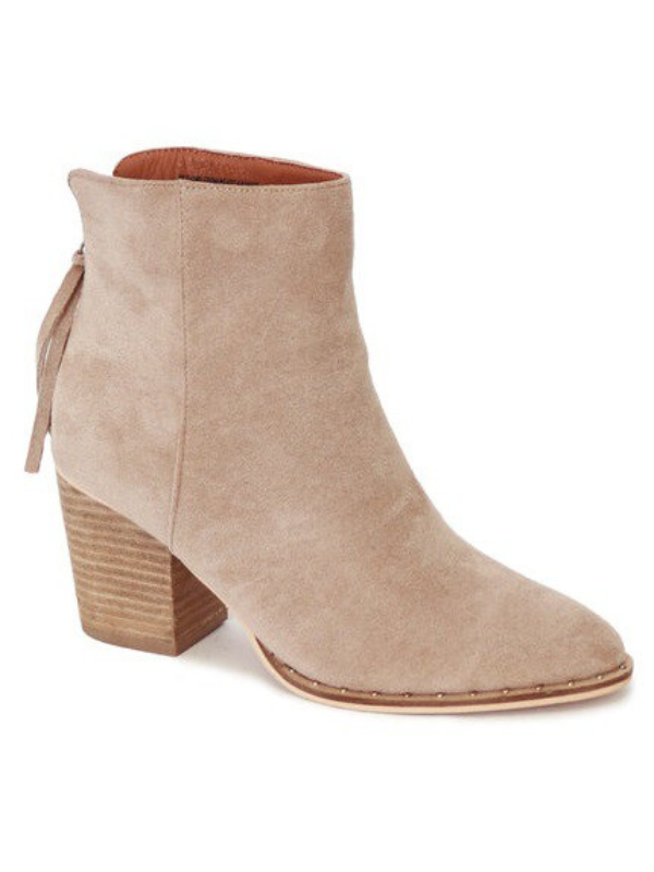 Wesley Zipper Ankle Booties -Taupe Suede