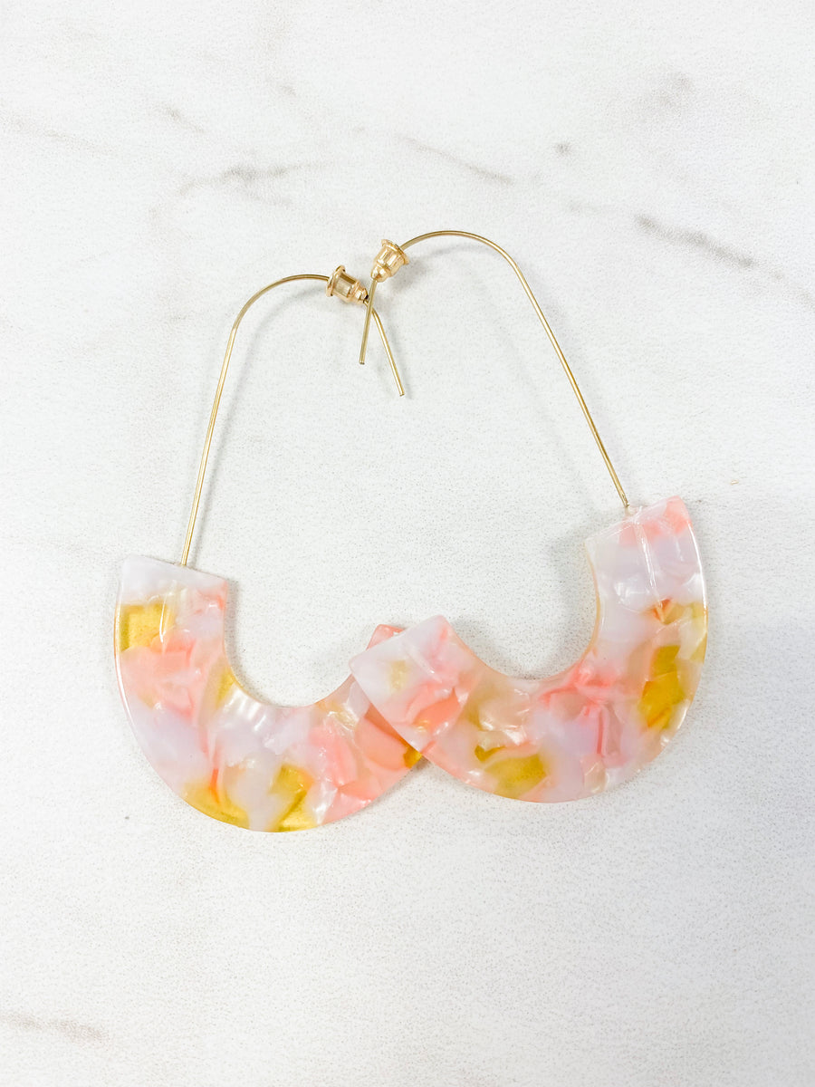 Archie Earrings -Peach/Yellow