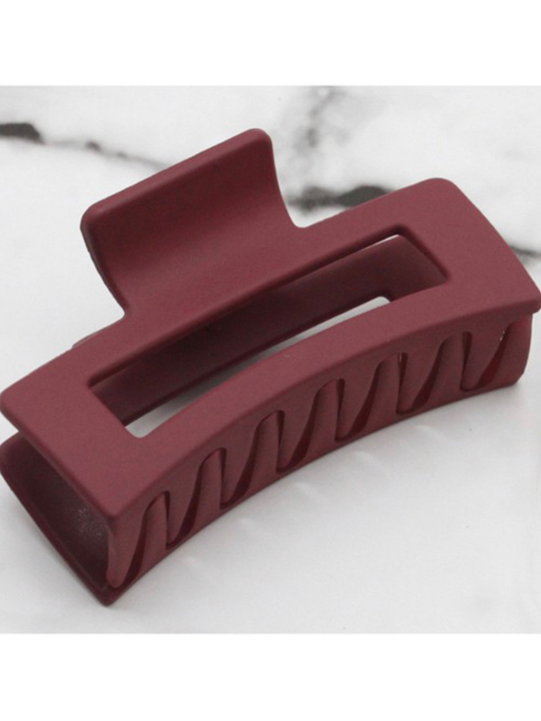 Rectangle Matte Claw Clip -Burgundy