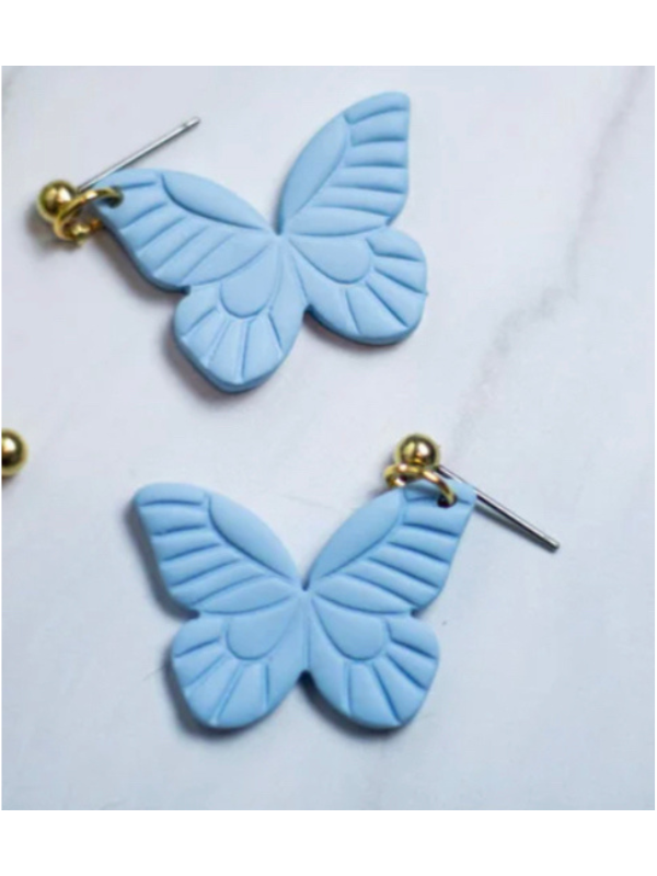 Butterfly Dangle Earrings -Blue