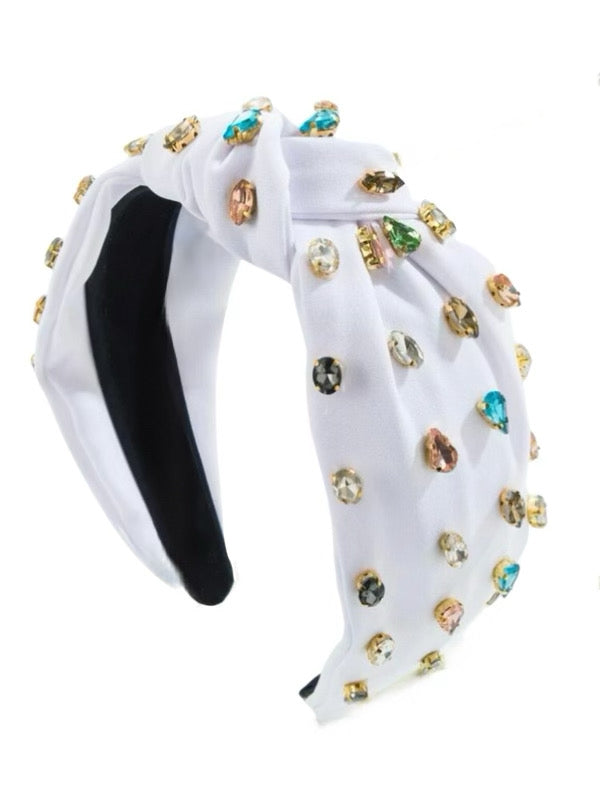 Multi-Colored Rhinestone Knot Headbands